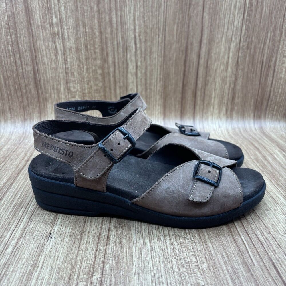 Mephisto Trampoline Sandals Women’s EU 39/ US‎ 9 Double Strap Buckle Leather